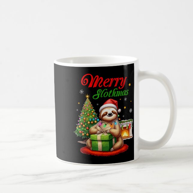 Mug Cute Sloth Santa Christmas Merry Slothmas Slo Ho H (Droite)