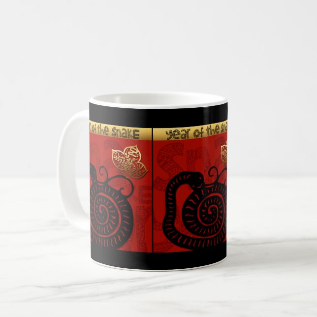 Mug Cute Snake chinois Année 2025 Zodiac Anniversaire  (Devant gauche)