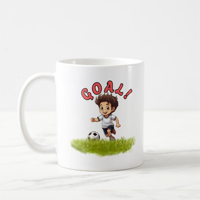 Mug Cute Soccer Kid Cartoon Sports Design (Gauche)