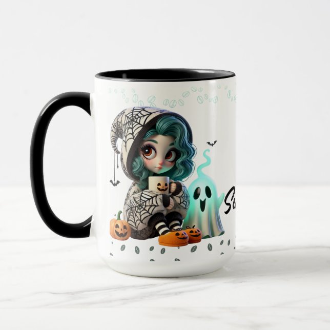 Mug Cute Spooky Halloween Girl Coffee Classic (Gauche)