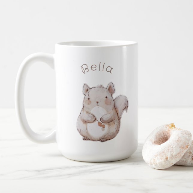 Mug Cute Squirrel, costume personnalisé pour bébé (Avec donut)