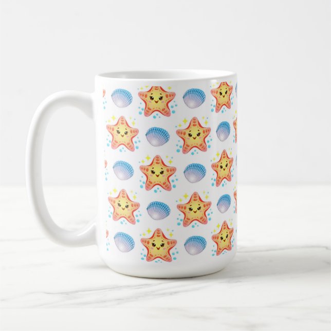 Mug Cute Starfish et coquillages (Gauche)