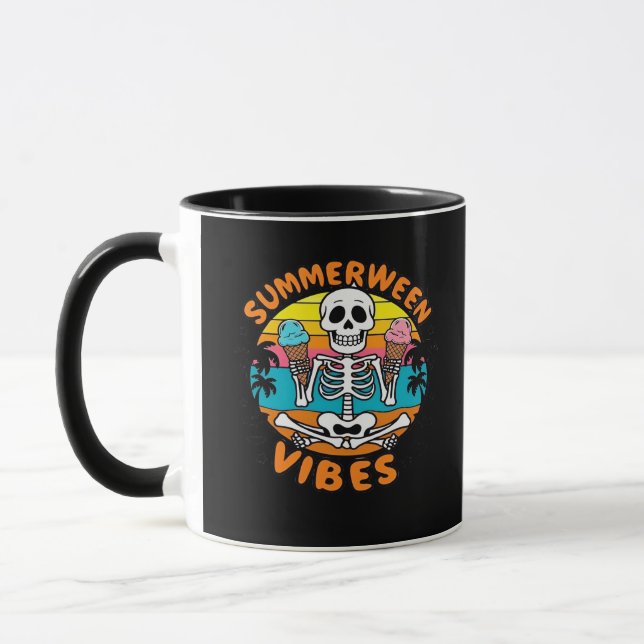 Mug Cute Summerween Vibes Skeleton IceCream Summer Vac (Gauche)