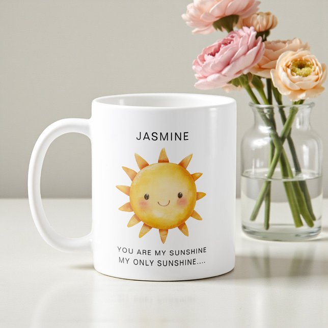 Mug Cute Sun Watercolor "You Are My Sunshine" Text  (Créateur téléchargé)