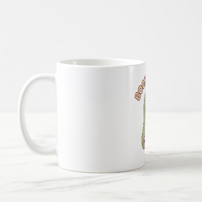Mug Cute T-rex Dinosaur Lire Un Livre Boisaurus Fun (Gauche)