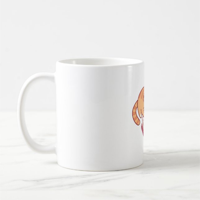 Mug Cute Tabby Chat Lire Un Livre (Gauche)