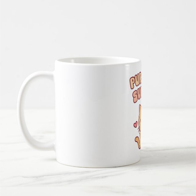 Mug Cute Tabby Chat Manger Crème De Glace Purfait Pu É (Gauche)