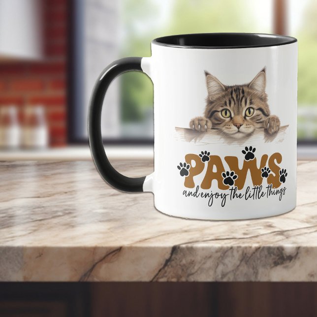 Mug Cute Tabby Stripe Kitten Patrouilles et Profitez (Créateur téléchargé)