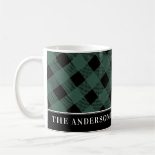Mug Cute Tartan Hunter Green Plaid Custom Family