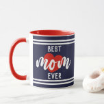 Mug Cute Text Best Mama Ever With Heart<br><div class="desc">Elegant Mothers day Mug avec un dicton mignon qui dit "Best Mom Ever" avec coeur, Cette jolie Mug est parfait pour votre fille pour la fête des mères et il peut être utilisé toute l'année. ! Un cadeau de fête des mères assez inhabituel... probablement différent de ce qu’elle attend. vous...</div>