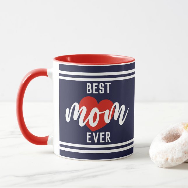 Mug Cute Text Best Mama Ever With Heart (Avec donut)