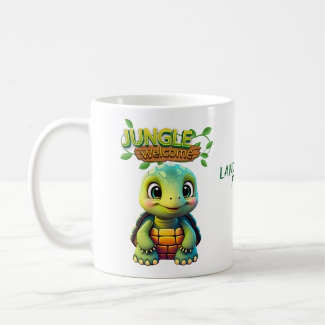 Mug Cute Tortoise Land of the Free Whimsical Turtle 🐢 (Gauche)