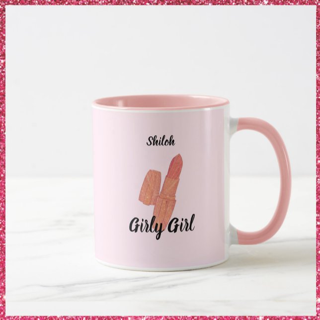 Mug Cute Trendy Pink Lipstick Girly Girly (Créateur téléchargé)