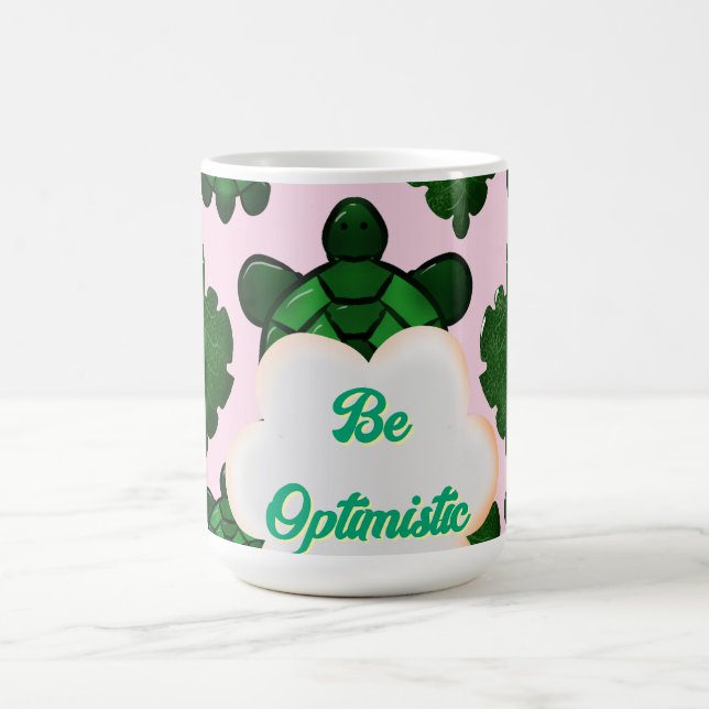 Mug Cute Turtle Leaves Seamless Pattern, Tropical  (Centre)