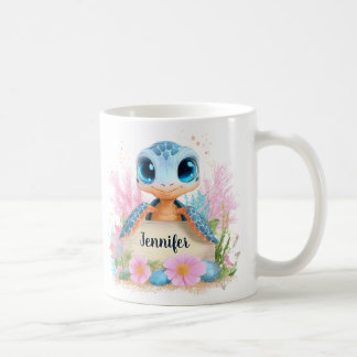 Mug Cute Turtle Personalized Custom Name Animal
