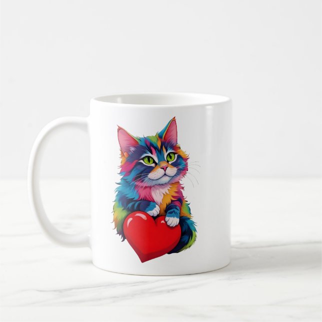 Mug Cute Tuxedo Chat Valentine's Day Amoureux des chat (Gauche)
