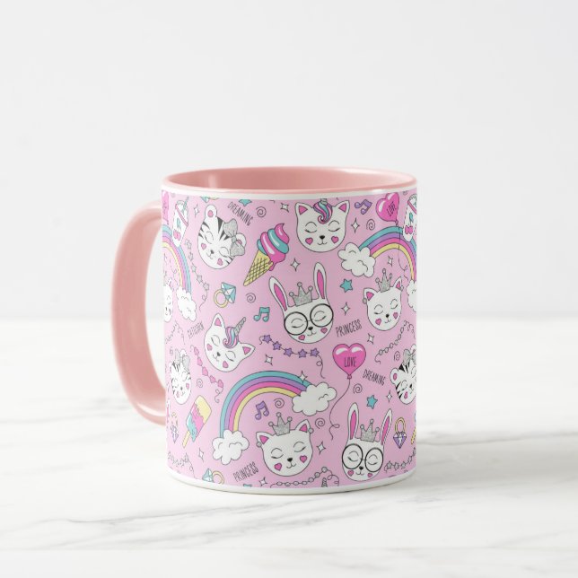 Mug Cute Unicorn Chats (Devant gauche)