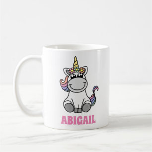 Mug Cute Unicorn Colorée Personnalisée Nom