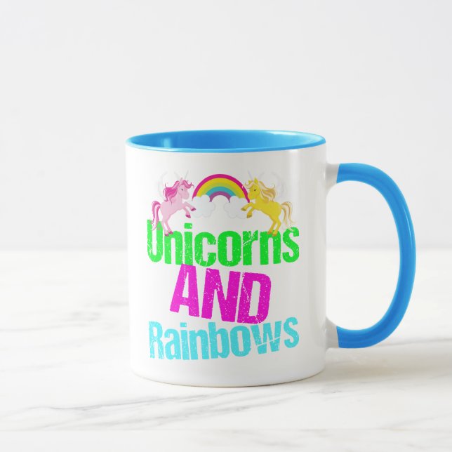 Mug Cute Unicorns et Rainbows (Droite)