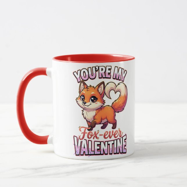 Mug Cute Valentine Fox – You’re My Fox-Ever Valentine (Gauche)