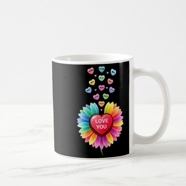 Mug Cute Valentine Love Sunflower Hearts Candy For Gir (Droite)
