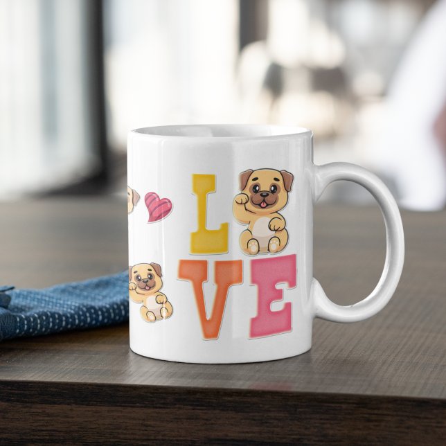 Mug Cute Valentine's Day Carlin Animaux de races Lover (Créateur téléchargé)
