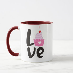 Mug Cute Valentine's Day Cerry Cupcake Café