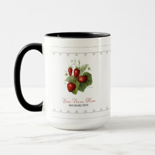 Mug Cute Vintage fraise Variétés Ajouter Votre Nom