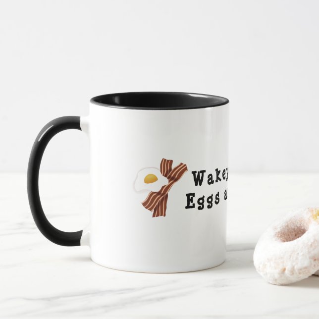 Mug Cute Wakey, Wakey, Oeufs Et Boug De Café Bakey (Avec donut)