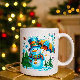 Mug Cute Watercolor Snowman_Festive Holiday Design