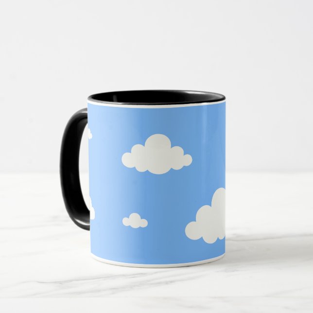 Mug Cute white clouds seamless pattern sky blue coffee (Devant gauche)