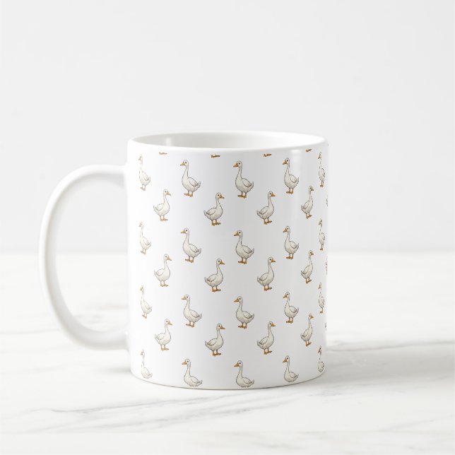 Mug Cute White Goose Pattern (Gauche)