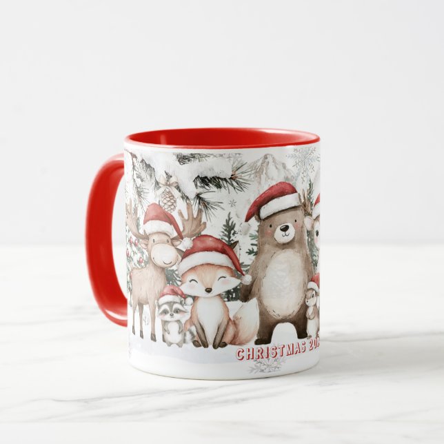 Mug Cute Woodland Animals Winter Wonderland Christmas  (Devant gauche)