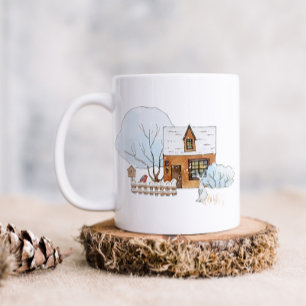 Mug Cute Woodland Animaux et Maison de Noël