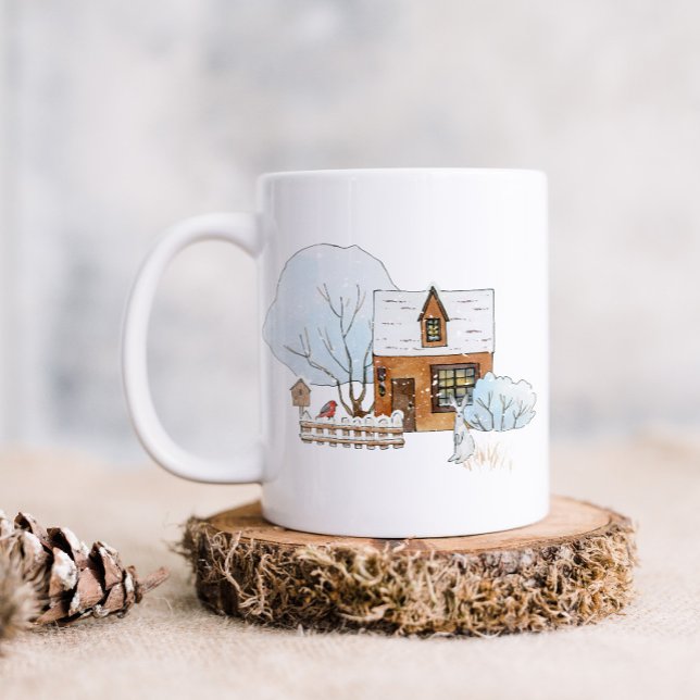 Mug Cute Woodland Animaux et Maison de Noël (Créateur téléchargé)