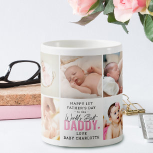 Mug Cute 'Worlds Best Daddy' 1ère Fête des pères rose