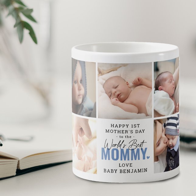 Mug Cute 'Worlds Best Mommy' 1ère Fête des Mères Bleu (Créateur téléchargé)