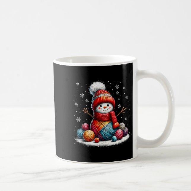 Mug Cute Yarn Snowman Quilter Christmas Crochet Knitti (Droite)