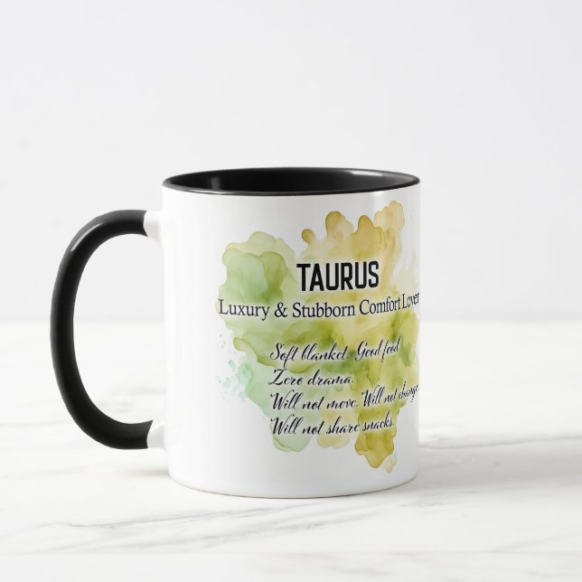 Mug Cute Zodiac Sign Traits/ Taurus Wrap  (Gauche)