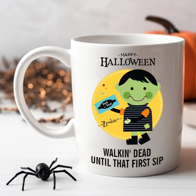 Mug Cute Zombie avec bonbon Personnalisable Halloween (Créateur téléchargé)