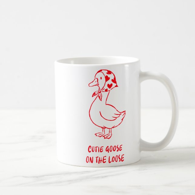 Mug Cutie Goose Valentine Hearts Bandana Cute Barnyard (Droite)