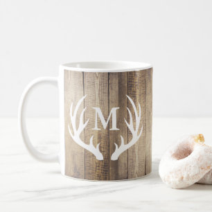 Mug Cuves rustiques en bois de la ferme Deer Antlers