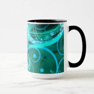 Mug Cyan abstrait