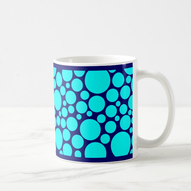 Mug Cyan tacheté sur bleu-foncé (Droite)