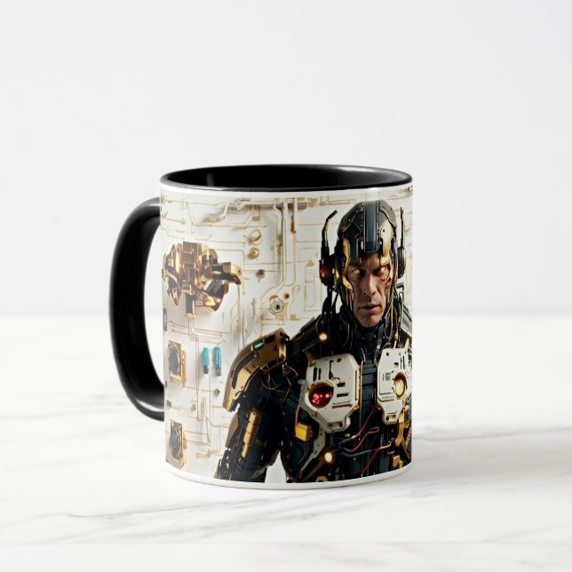 Mug Cyber Art : Illustration Android (Devant gauche)
