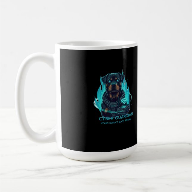 Mug Cyber Guardian Rottweiler Blue Flame - High-Tech O (Gauche)