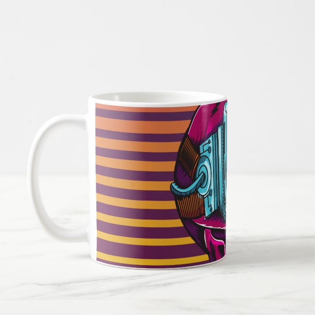 Mug Cyber Skull Virtual Reality Cyberpunk disquette  (Gauche)