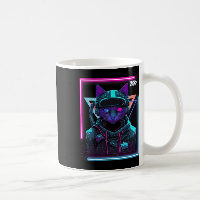 Mug Cyberpunk Cat Kitty Punker Futuriste Cyber Punk (Droite)