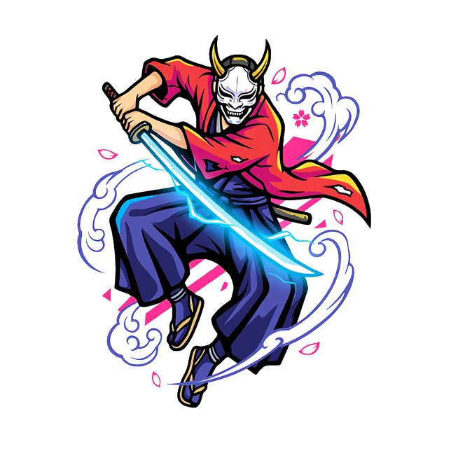 Mug Cyberpunk Oni Samurai - Katana Électrique Japonais (Créateur téléchargé)