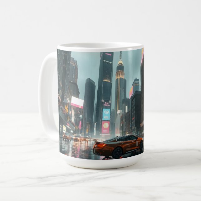 Mug Cyberpunk Skyscrapper City Cars (Devant gauche)